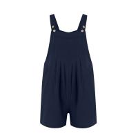 Traje De Mujer Casual De Algodón Lino Suave Con Pierna Ancha Y Bolsillos Estilo Callejero Cómodo Para Verano Color Sólido - details 17