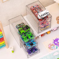 Caja De Almacenamiento De Coches De Colección 1:64 Con Cajones Transparentes De Acrílico Y Aluminio Para Mesa Superior Organizador De Juguetes Para Garage - details 5