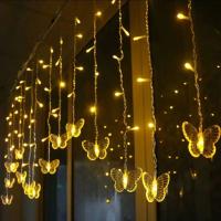 Luz De Cadena De Hielo LED 4M Con Mariposa USB Para Decoración De Navidad Pared Terraza Camping Color Blanco Cálido/Multicolor Incluye Control Remoto - details 2