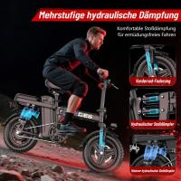 Bicicleta eléctrica urbana GE5 plegable, 720 Wh, 48 V, 15 Ah, autonomía de 100 km. Motor trasero, 25 km/h, hasta 100 km. Bicicleta eléctrica para hombre/mujer. - details 7