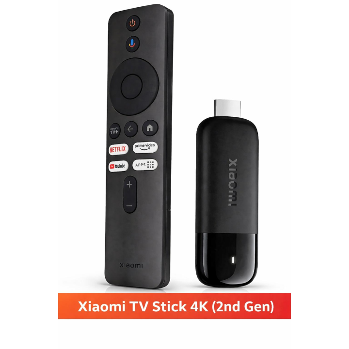 Xiaomi TV Stick 4K (2nd Gen), Mi Streaming Stick Compatible con Google TV, Google Cast, Control Remoto por Voz, Compatible con Wi-Fi 6, HDR10, Dolby Vision, Dolby Atmos y DTS:X