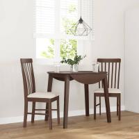 vidaXL Sillas de comedor con cojines 2 uds madera maciza marrón caucho en color Marrón y claro/Blanco y gris/Natural y claro y más | cómodas modernas ergonómicas para comedor cocina salón hogar - details 0