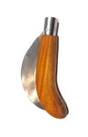 Navaja curva acero inoxidable Flores Cortes Tranchete de recolección fruta vendimia 100mm. Robusta y reforzada navaja curva  con mango de madera de cocobolo. - details 0