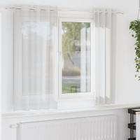 vidaXL Cortinas de gasa con ojales 2 uds en color Amarillo/Arena/Azul real y más | protección solar decorativa para ventanas hogar oficina dormitorio fácil de instalar - details 8