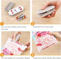 Mini sellador de bolsas, 2 en 1 sellador de calor y cortador, máquina de sellado de bolsas de chip portátil para la conservación de aperitivos y almacenamiento de alimentos - details 2