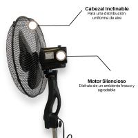 Max Star Ventilador de Pie 40W, Oscilante, Potente, Silencioso, Rejilla de Seguridad, 3 Velocidades, Altura Ajustable, 3 Aspas, Diametro 40cm, Base Redonda Estable, Cabezal Inclinable, Negro - details 2