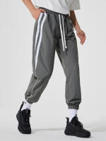 Lightweight Sweatpants for Men Casual Long Trousers with Elastic Waistband And Two Pockets Stripes Design Midweight Polyester Ankle-Length Pants - details 5