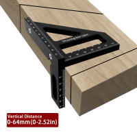 Regla De Triángulo De Miter De Aluminio Para Carpintería Precision Agujero Scribe Rectángulo Protractor De 45/90 Grados Para Madera - details 4