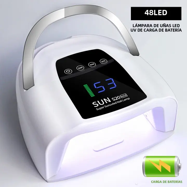 Lámpara De Secado De Uñas LED UV Recargable 48LEDs Máquina Sin Cable Profesional Para Secado De Polvos De Uñas Y Manicura Herramienta De Luz UV - 1