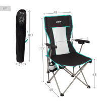 Aktive - Pack 2 sillas de camping deluxe, respaldo de rejilla transpirable, estructura de acero, posavasos lateral, ligeras y resistentes, con bolsa de transporte - details 3