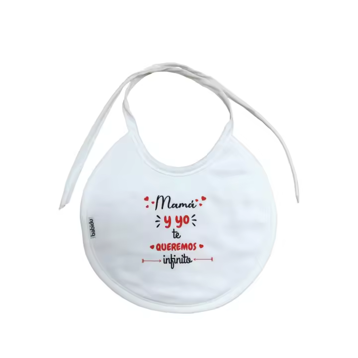 Body , Babero ó Pack de Body+Babero para bebé con frase : " Mamá y Yo Te Queremos Infinito " REGALO BEBES REGALO PAPÁS Papá Madre - 1