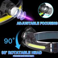 Linterna Frontal LED De Alta Potencia Con Sensor XPE+COB 7 Modos Para Pesca Y Caza Batería 18650 Luz Impermeable - details 3