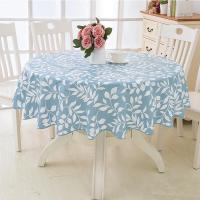 Mantel Redondo De Tela Y Plástico PVC Impermeable Y Resistente Al Aceite Lavable Estilo Moderno Con Patrón Floral Para Hogar Y Fiestas - details 0