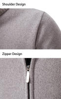 Chaqueta De Punto Para Hombre 2023 Cuello Erguido Gruesa Y Cálida Cardigan Suéter Casual Abierta Por Cremallera Manga Larga - details 14