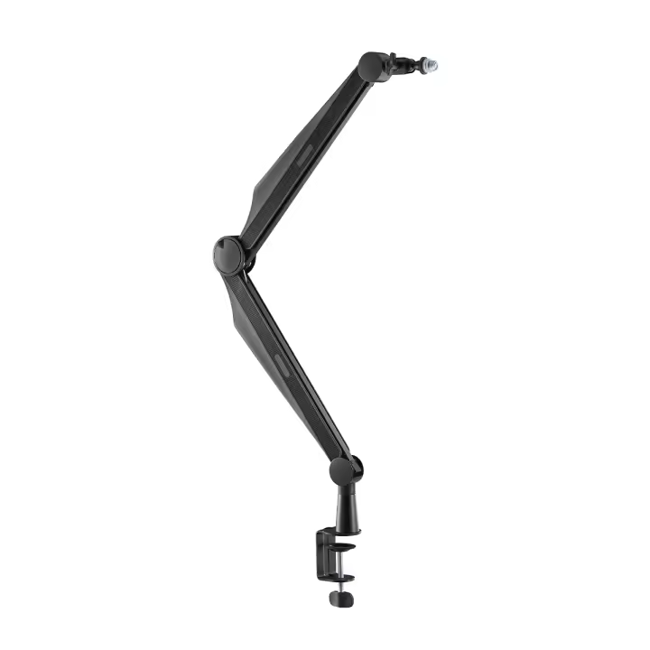 DRIFT FLEXA - Brazo o soporte adaptable de micrófono para mesa o escritorio gaming, mecanismo abrazadera, plegable, altura max. 84,7cm, peso max. soportado 1kg, rotación hasta 180º, color negro - 1