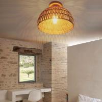 Lámpara de techo de ratán tejida retro para pasillo, sala de estar, comedor, dormitorio, estudio, estilo industrial americano - details 3