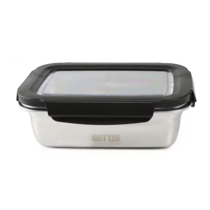 QUTTIN - Fiambrera de Acero Inox apto para Microondas y Horno 0.6-1L Tupper Fiambrera de Acero Inoxidable con tapa hermética, ideales para la conservación y cocción de comida - XOCOTŌ® | Amystyle - 1