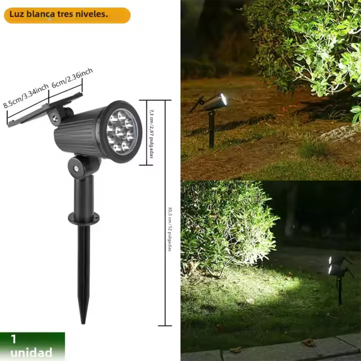 Luces De Punto Solar RGB 9 LED IP65 Impermeables Para Jardín Ajustable Brillo Luz De Paisaje Solar Para Palmeras Exterior - 1