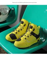 Botas De Motocicleta Para Mujer En Cuero Negro Resistente Al Agua Con Cordones Rápidos Botines De Motocross Para Hombres - details 29