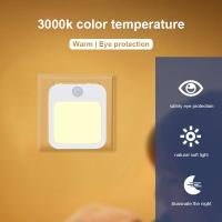 Lámpara Nocturna Con Sensor De Movimiento LED EU Enchufe Luz Infantil Para Mesa De Noche En La Habitación Sin Baterías Incluidas - details 0