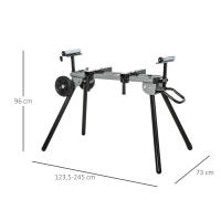 DURHAND Soporte Universal para Sierra Ingletadora Plegable con Distancia de Trabajo Ajustable Fácil de Transportar y Almacenar 123,5-245x73x96 cm Negro - details 2