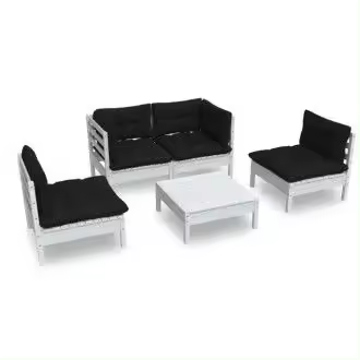 VIDAXL 3096179 juego de muebles de pino para exterior de 5 piezas color blanco con cojines antracita vida xl - 1