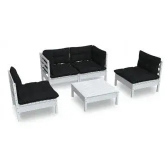 VIDAXL 3096179 juego de muebles de pino para exterior de 5 piezas color blanco con cojines antracita vida xl - 1