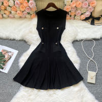 Vestido Corto Plisado De Moda Verano 2025 Para Mujer YuooMuoo Con Cuello Redondo Y Cintura Ajustada Vestido De Fiesta A-line Streetwear - details 11