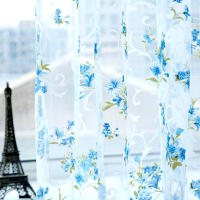 Cortinas Transparentes De Voile Con Estampado De Flores Para Cocina Sala De Estar Dormitorio Tratamiento De Ventana Decoración Del Hogar Translúcidas Y Ligeras Para Ambiente Moderno - details 19