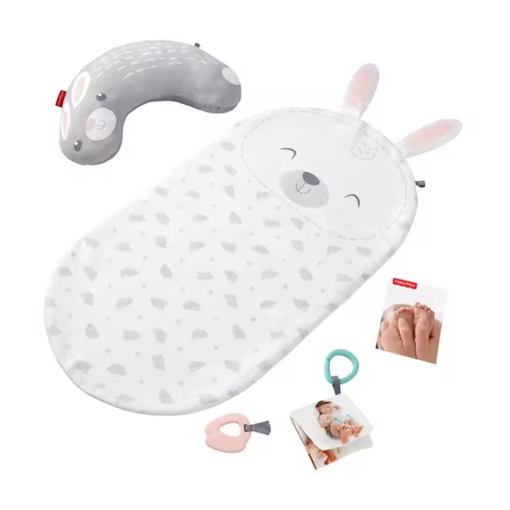 Fisher-Price Set de Masaje para el Bebe post Baño. mantita conejito (Mattel GJD32) - 1