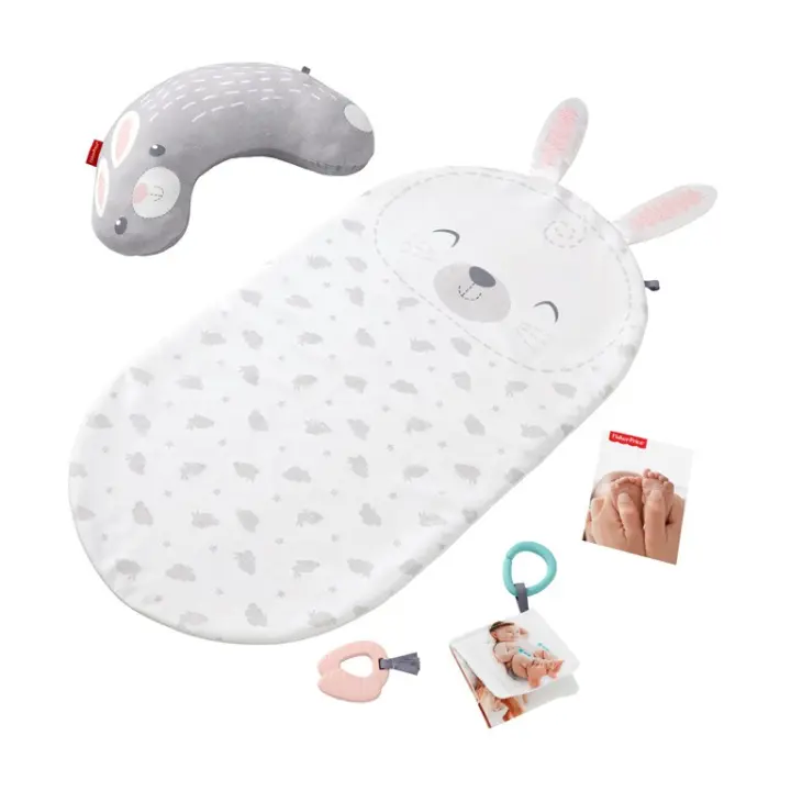 Fisher-Price Set de Masaje para el Bebe post Baño. mantita conejito (Mattel GJD32) - 1