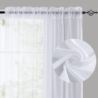 JINCHAN Cortinas Transparentes De 1 Panel Para Sala De Estar Y Dormitorio Efecto De Tela De Lino Cortina De Ventana Con Bolsa De Rodamiento Modernas Y Sencillas - details 6