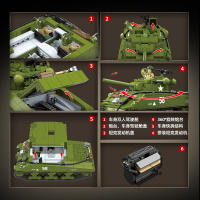 Juguete De Bloques De Construcción Militar Para Niños M4A3 Sherman Medium Tank Caja De 480 Piezas Edad Recomendada 6-14 Años - details 5