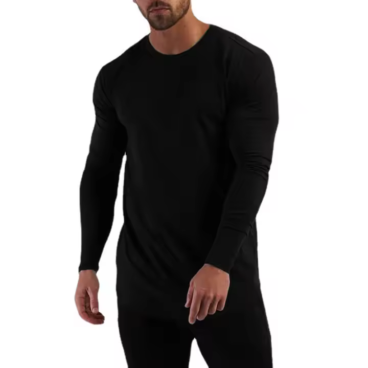 Autumn New Cotton Long Sleeve T-shirts Men Slim Fit O-Neck Sports T Shirts Spring Casual Fitness Mens Tee Shirts Gym Clothing - 1