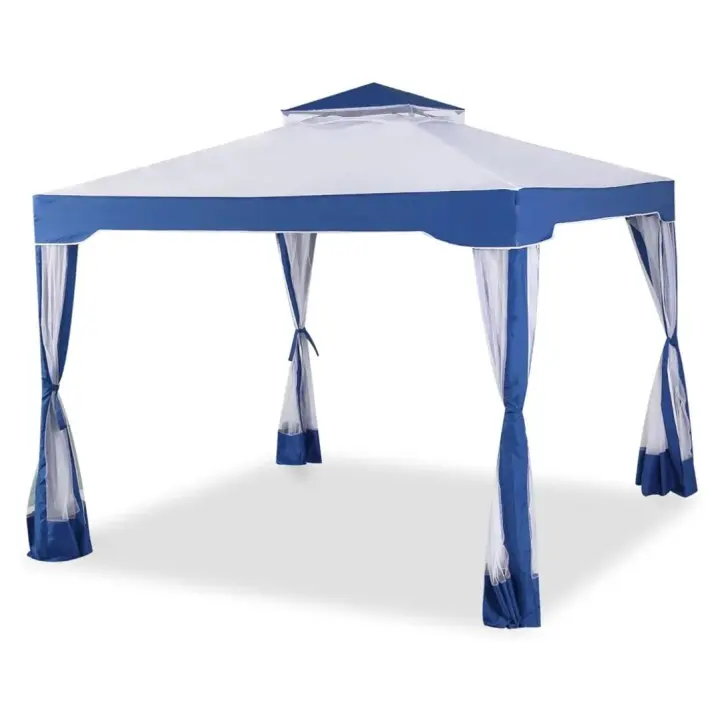 CARPA 3X3M BLANCA/AZUL MARCA ELECSAN, PROTECCION SOLAR UV - 1