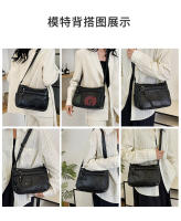 Bolso de hombre retro sencillo de piel para mujer, lavado, con múltiples compartimentos, bolso para teléfono móvil de gran capacidad - details 0