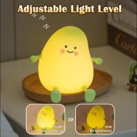 Luz Nocturna De Silicona Mango Con Función De Timer Recargable Por Tipo-C Luz Suave Protección Ocular Regalo De Vacaciones O Cumpleaños Para Niños Y Adultos - details 5