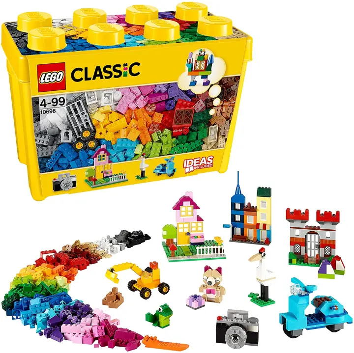 LEGO 10698 Classic Caja de Ladrillos Creativos Grande, 2 Bases Verdes, Animales, Casas y Coches de Juguete - 1