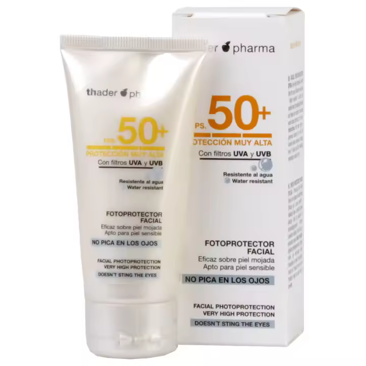 Thader Pharma Fotoprotector facial en crema FPS 50+ con activos antienvejecimiento, 50 ml - 1