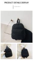Mochila Mini Para Mujer De Nylon Blanco Estilo Casual Con Bolsillo Exterior Cierre De Cremallera Adecuada Para Escuela Y Viajes - details 14