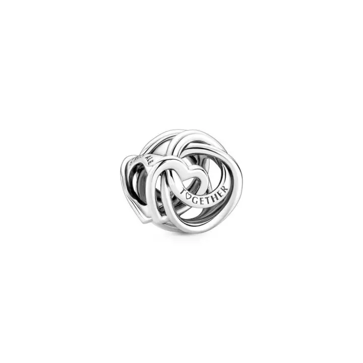 PANDORA Charm Plata Ley Corazón Círculo Familiar Siempre Personalizado - 1