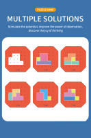 Juego De Rompecabezas Creativo 3D Montessori Para Mesa Tangram Juguetes Educativos De Bloques De Construcción Para Niños Tablero De Juego De Colores Y Formas Regalos Educativos - details 7