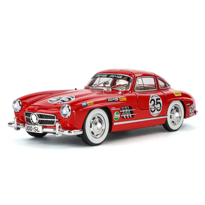 Modelo De Coche Clásico 300SL 1:24 En Aleación Con Sonido Y Luz Regalo Para Niños Decoración De Vehículos Juguete De Dieciséis Piezas - 1