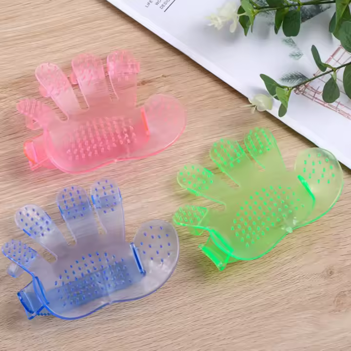 Guantes De Baño Para Mascotas Perro Gato Limpieza Y Aseo Con Cepillo De Masaje Eliminación De Pelo Suministros De Grooming - 1