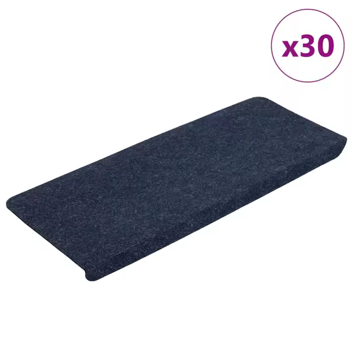 vidaXL Alfombrilla autoadhesiva escalera 30 uds azul 65x24,5x3,5 cm - 1