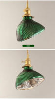 Lámpara Colgante Minimalista Japonesa De Vidrio Creativa Y Personalizada LED Verde En Bronce Para Iluminación De Habitaciones Y Salones - details 9