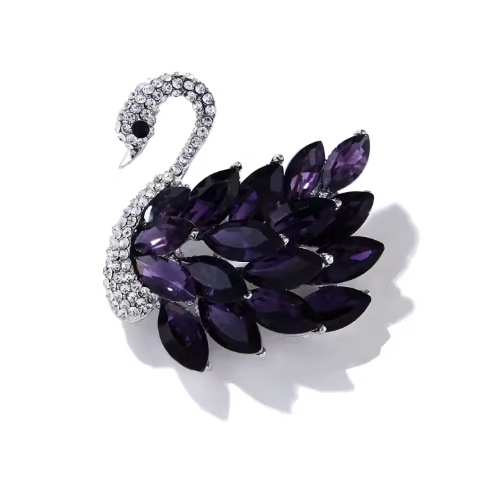 Broche De Cisne Elegante Con Cristal Para Mujeres Y Niñas Broche De Animal Brillante De Zinc Aleación Para Casual Oficina Fiesta Boda - 1
