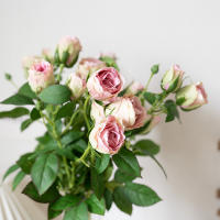 4 Cabezas De Flores Artificiales Hermosas Rosas Largas Para Decoración De Sala De Estar Casa Regalo De Boda Accesorios De Navidad Wreath - details 3