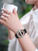 Reloj De Cuarzo Para Hombre TOMI Con Correa De Cuero Minimalista Y Moderna Cristal Hueco Personalizado Resistentes Al Agua - details 3