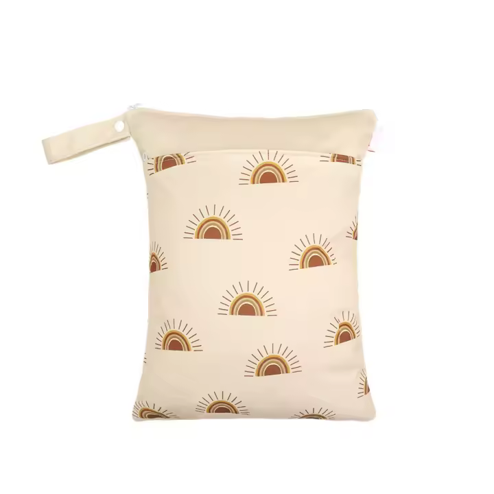 Bolsa impermeable para Bebé, Organizador de pañales lavable, reutilizable, de viaje, Color sólido, 30x40CM - 1